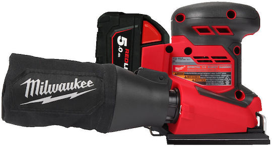 Milwaukee BQSS-502B Polizor orbital 18V 2x5Ah cu control de viteză și cu sistem de aspirare