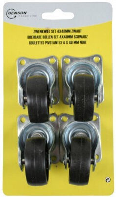 EDM Grupo S7900493 Roți Rotative Din Cauciuc 4 Bucăți 40x40mm