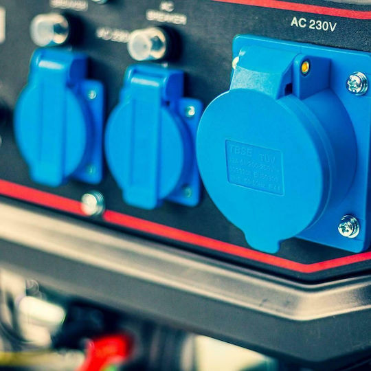 Bormann Pro BGB6000 Generators Benzin mit Kickstart, Rädern und maximaler Leistung 6.6kVA