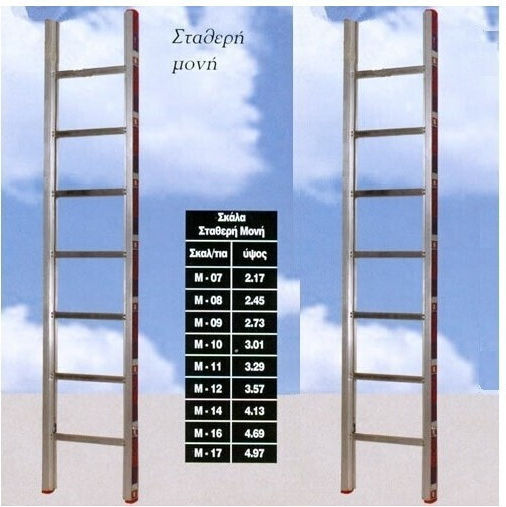 Viovas Single Fixed Ladder Aluminum with 12 Steps 357cm
