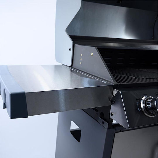 Bormann Elite BBQ5050 Ψησταριά Υγραερίου Μαντεμένιας Σχάρας 69x45εκ. με 4 Εστίες 14.4kW και Πλαϊνό Μάτι 2.7kW