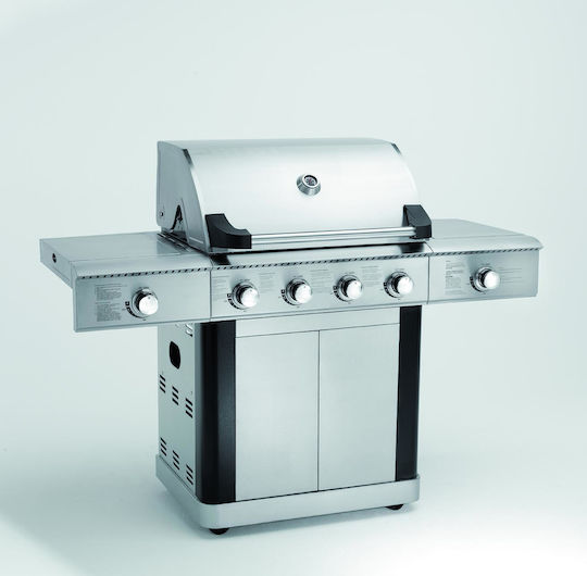 Elite BBQ5500 Газово Барбекю Чугунена Решетка 71брx49.5брсм. с 6 бр 22.5кВт и Страничен Нагревател Инфрачервена