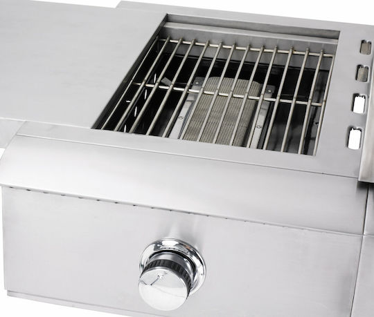 Elite BBQ5500 Газово Барбекю Чугунена Решетка 71брx49.5брсм. с 6 бр 22.5кВт и Страничен Нагревател Инфрачервена