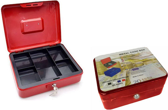Kassenschrank mit Schloss ADD01610 Rot