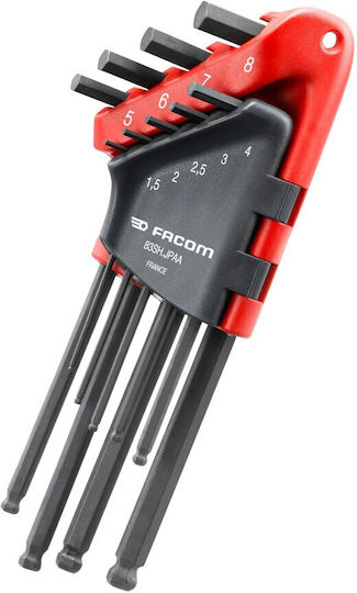 Facom Σετ 8 Κλειδιά Allen σε Σχήμα L