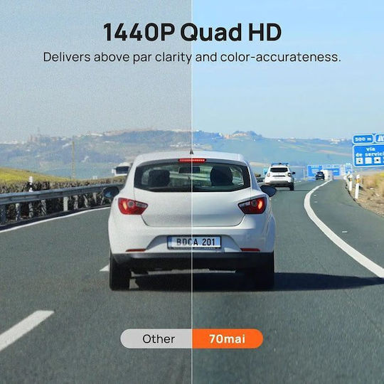 70Mai A400 & RC09 Car DVR Camera Set 1440P with 2" Screen Wi-Fi & Rear Camera