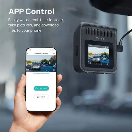 70Mai A400 & RC09 Car DVR Camera Set 1440P with 2" Screen Wi-Fi & Rear Camera