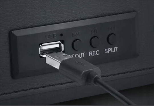 Muse Βαλιτσάκι Πικάπ με Belt Drive, Προενίσχυση και Ενσωματωμένα Ηχεία Μαύρο