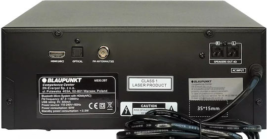 Blaupunkt Ηχοσύστημα 2.0 50W με CD Player, WiFi και Bluetooth Μαύρο