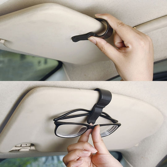Multifunktionaler Auto-Brillenhalter Kartenclip Bargeld-Aufbewahrungsbasis Grau