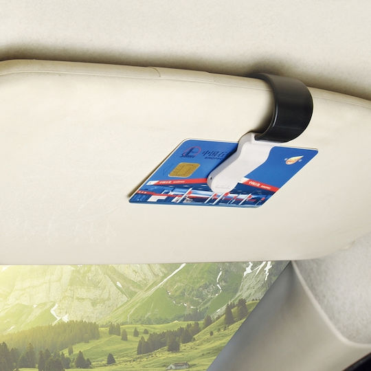 Multifunktionaler Auto-Brillenhalter Kartenclip Bargeld-Aufbewahrungsbasis Grau