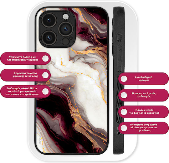 Калъф Sonique Marble Series за Honor Magic7 Pro 5G Бордо
