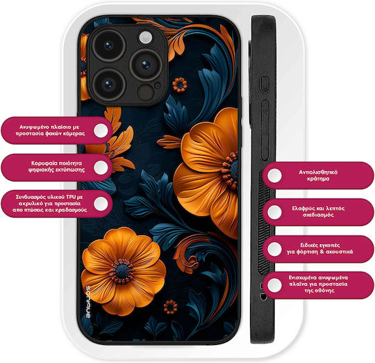 Husă Sonique Seria 3D Flori pentru OnePlus 13 5G Portocaliu 01
