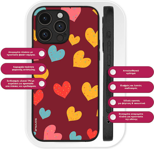 Калъф Sonique Heart Series за Vivo Y01 4G Бордо