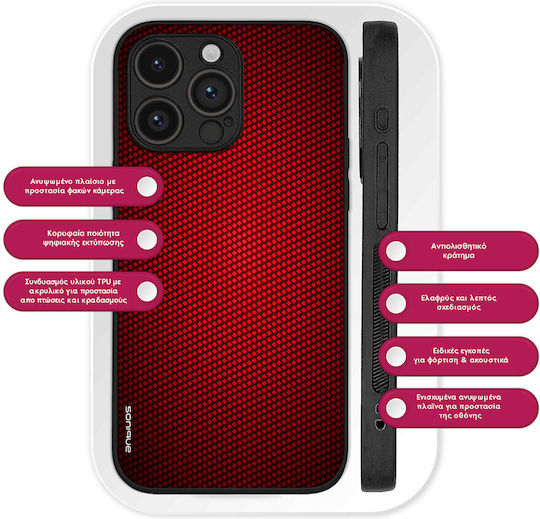 Husă Sonique Carbon Series pentru OnePlus OnePlus 13 5G Roșu
