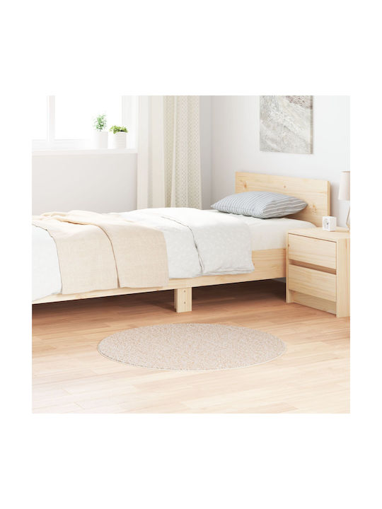 vidaXL Rutschfest Teppich Außenbereich Rund Synthetisch,Polyester/Cotton/Leather Cream