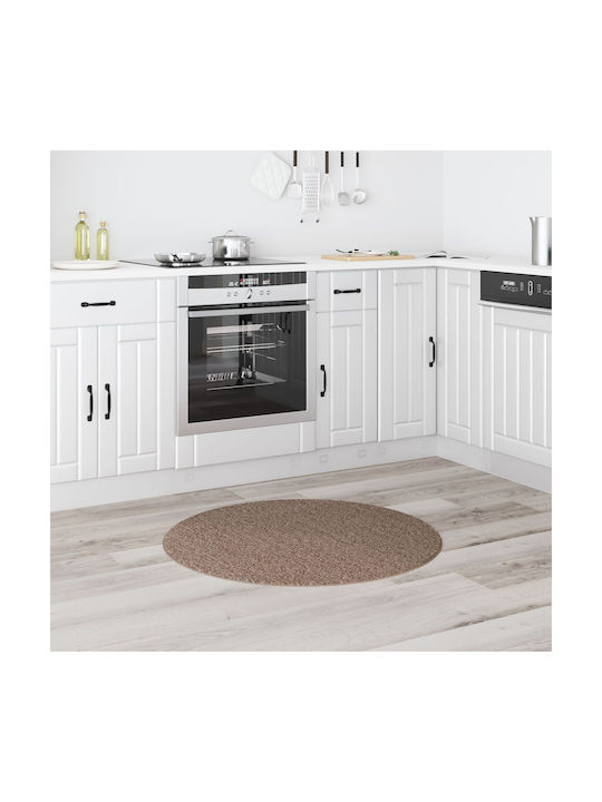 vidaXL Antiderapant Covor De exterior Rotund Maro