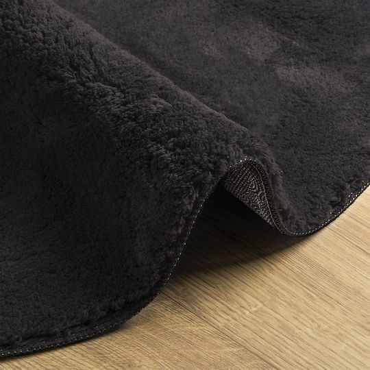 vidaXL Teppich Außenbereich Rechteckig Synthetisch,Polyester/Cotton/Leather Black