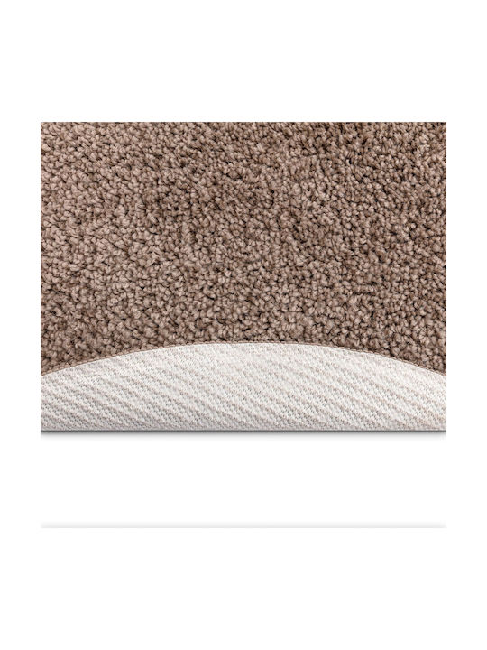 vidaXL Rutschfest Teppich Außenbereich Rund Synthetisch,Polyester/Cotton/Leather Brown