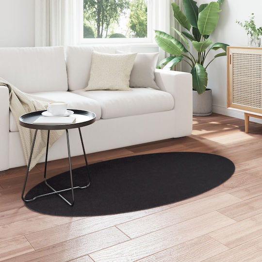 vidaXL Rutschfest Teppich Außenbereich Rechteckig Synthetisch,Polyester/Cotton/Leather Black