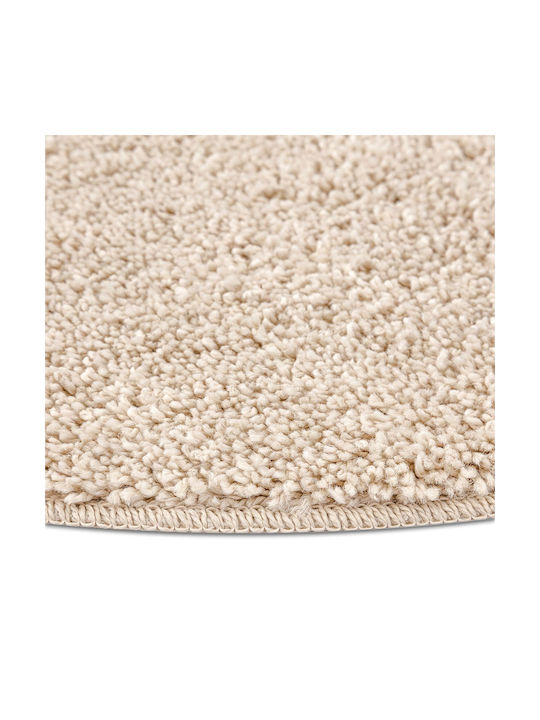 vidaXL Rutschfest Teppich Außenbereich Rund Synthetisch,Polyester/Cotton/Leather Cream