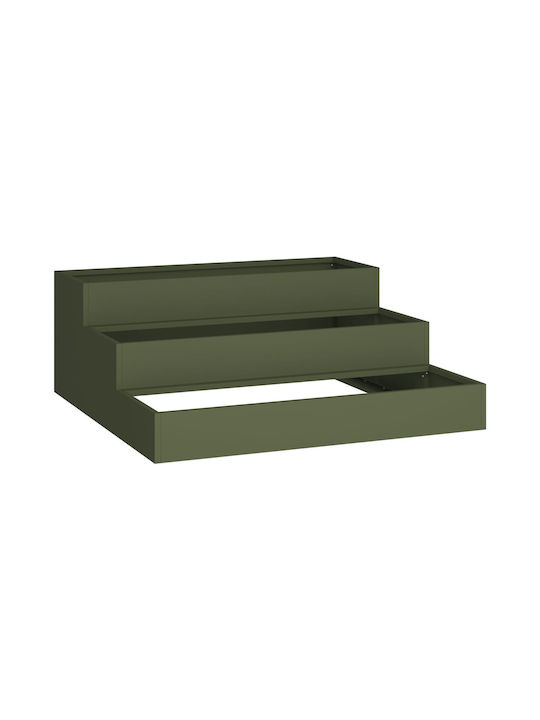 vidaXL Garten Topf Metallisch Olive Green 90x90x35cm.