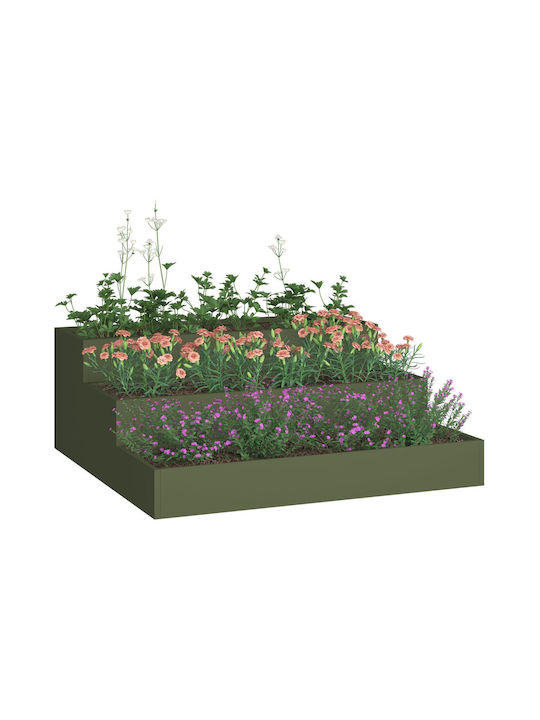 vidaXL Garten Topf Metallisch Olive Green 90x90x35cm.