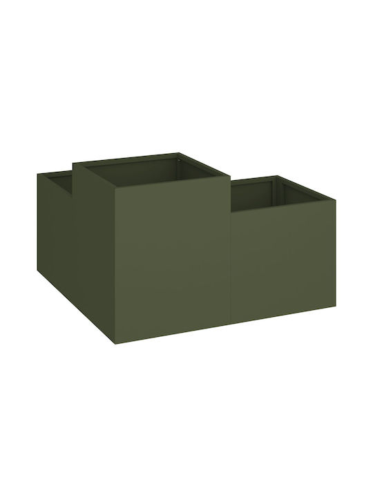 vidaXL Grădină Ghiveci Metal Olive Color 80x80x48cm.