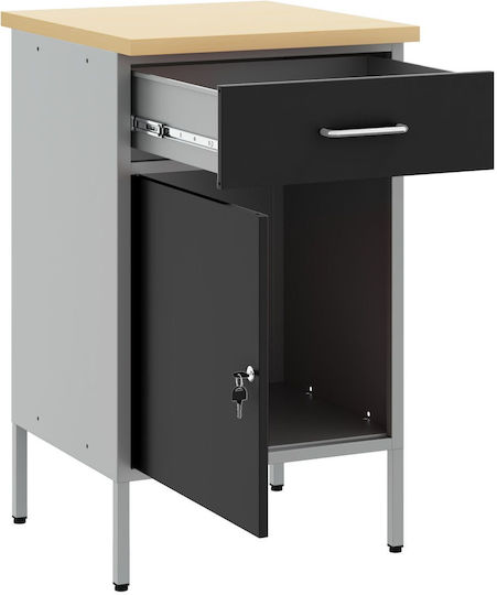 Vidaxl Arbeitsschrank Schwarz 50x55x84 cm Stahl