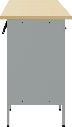 Vidaxl Work Cabinet 4 Pieces Black Gray Engineered Wood Steel Black