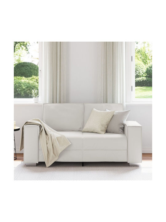 Two-Seater Couch Artificial Leather White 160x78x84cm