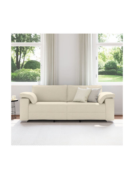 Three-Seater Couch Linen 219x77x82 cm