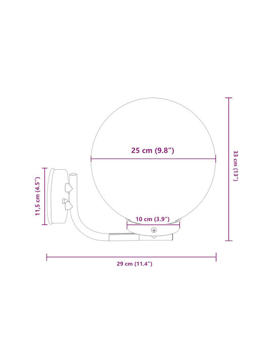 vidaXL Wall-Mounted Outdoor Light IP44 29x25x33εκ.