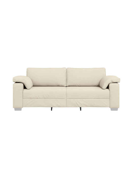 Three-Seater Couch Linen 219x77x82 cm