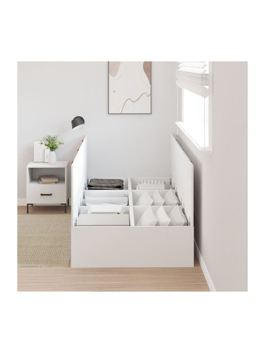 Single Bed Upholstered with Faux Leather White with Slats for Mattress 90x200cm