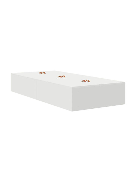 Single Bed Upholstered with Faux Leather White with Slats for Mattress 90x200cm