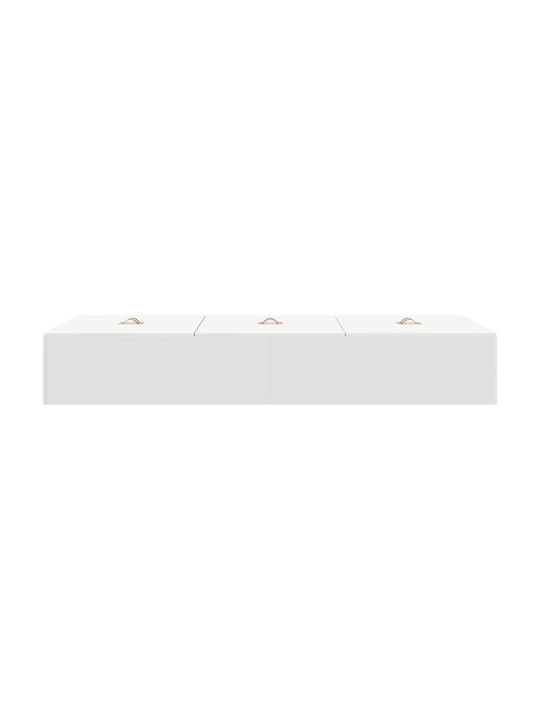 Single Bed Upholstered with Faux Leather White with Slats for Mattress 90x200cm