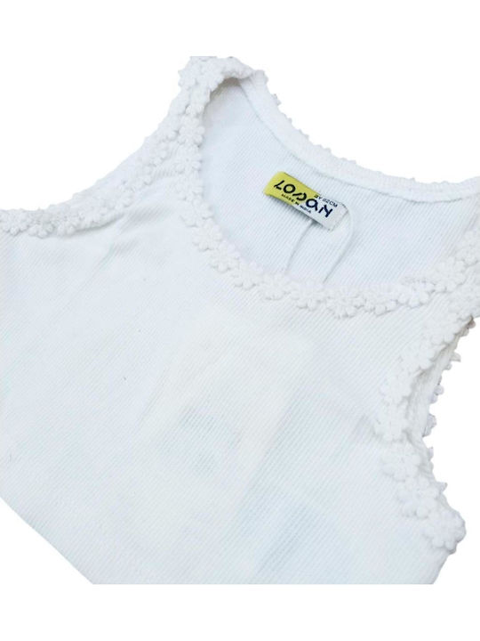 Παιδικό Crop Top Κοντομάνικο Ecru