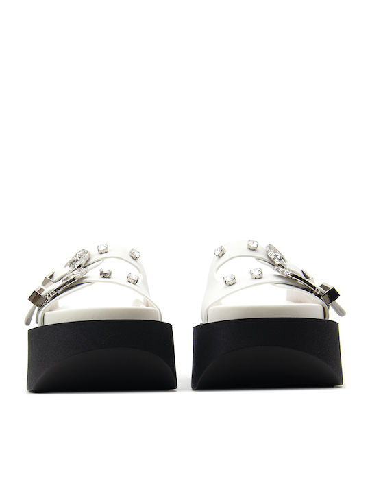 Calhoon Δερμάτινα Γυναικεία Σανδάλια Flatforms Λευκά