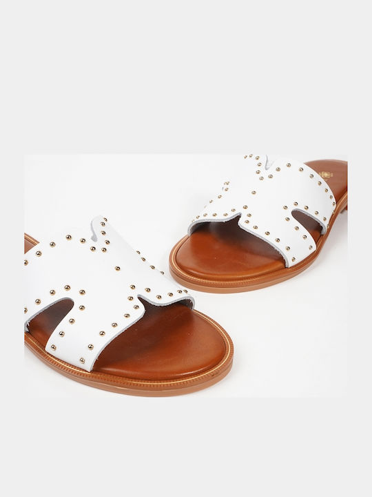 Women's Flat Sandals in White Color