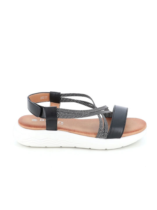 Flache Sandalen für Damen Anatomisch in Schwarz Farbe