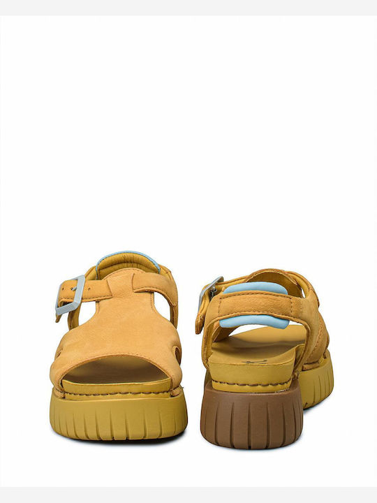 Sandale casual damă Flatforme în Culoare Galben