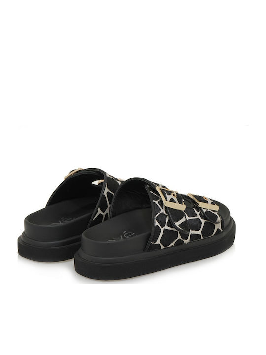 Leather Women's Flat Sandals Flatforms in White Color