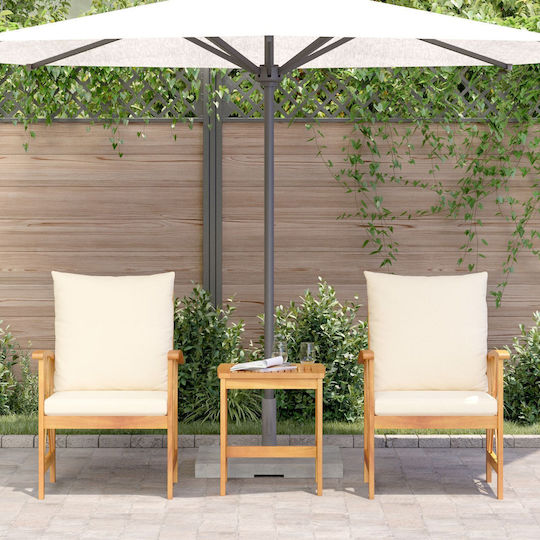 Garten- und Outdoor-Möbelsets Typsatz Wohnzimmer 3 Stücke Creme mit Kissen