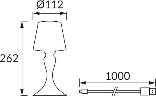 Struhm Kunststoff Tischlampe LED mit Weiß Schirm und Basis