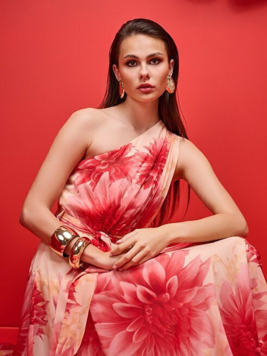 Summer Maxi Dress for Wedding Christening Satin Red