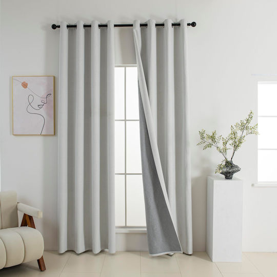 Beauty Home Κουρτίνα Συσκότισης με Τρουκς Elite Art 8392 Εκρού 140x270εκ.