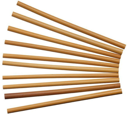 Natural Elements Reusable Bamboo Straw Set 10pcs Cleaning Brush