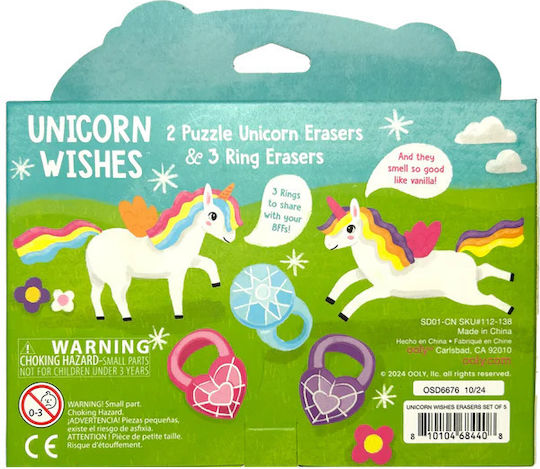 Scented Erasers Unicorns Set 5