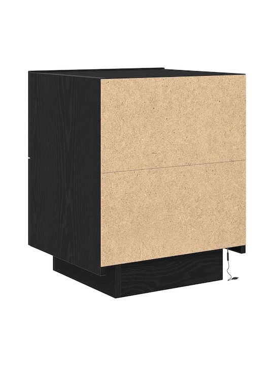 Noptiere din Lemn Masiv Black oak 2buc 45x40x55cm